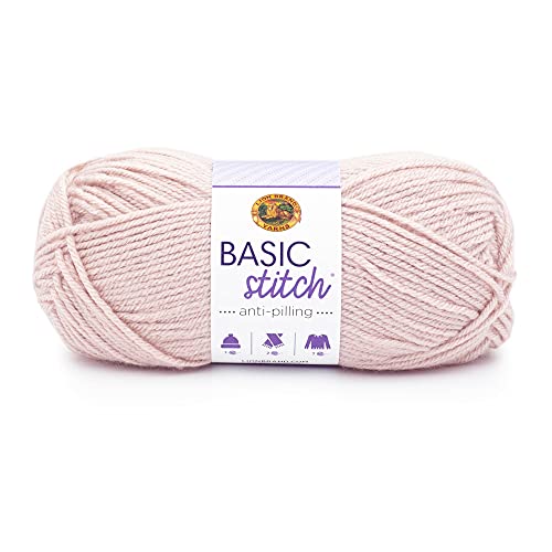 Image of Lion Brand Yarn Basic Stitch Anti-Pilling Yarn for Crocheting, Knitting, and Crafts, Blush Heather, 1 Pack