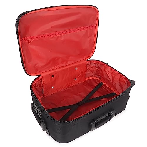 Image of Lightweight Model Polyester Soft-Side 65Cm Medium Chack-in Luggage Trolley Bag...(Medium 24 inches)- Spinner Wheels (Red Black)