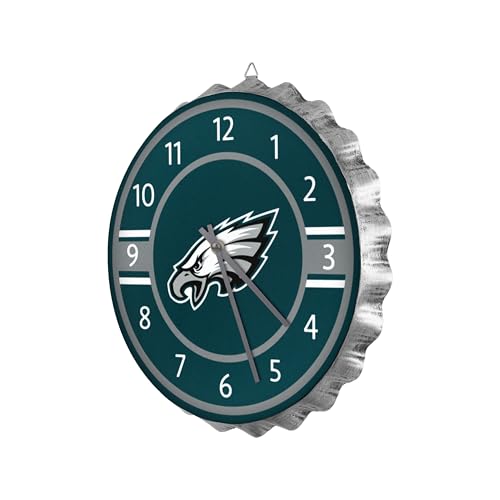 Foco BTCPNFCLCK19 Philadelphia Eagles Nfl 2019 Bottle Cap Wall Clock cover