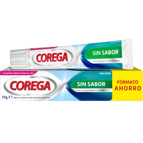 Corega Crema Fijadora Para Prótesis Dentales, Fijación Fuerte, Sin Sabor, Sin Zinc, 70 g