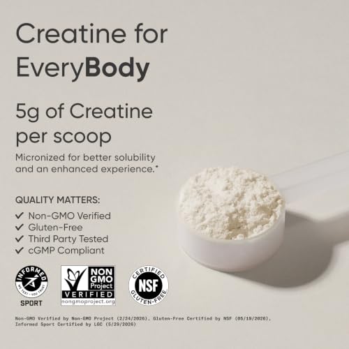 Image of Sports Research Creatine Monohydrate Powder 5g, Lemonade (15.8oz) | Gain Lean Muscle, Improve Performance & Strength & Support Workout Recovery | Sugar Free, Vegan, Non-GMO - 60 Servings