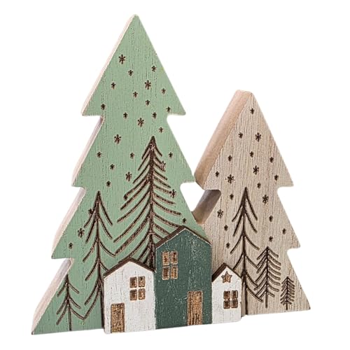 Logbuch-Verlag Holztanne mit Häuser Weihnachtsdeko 3D –...