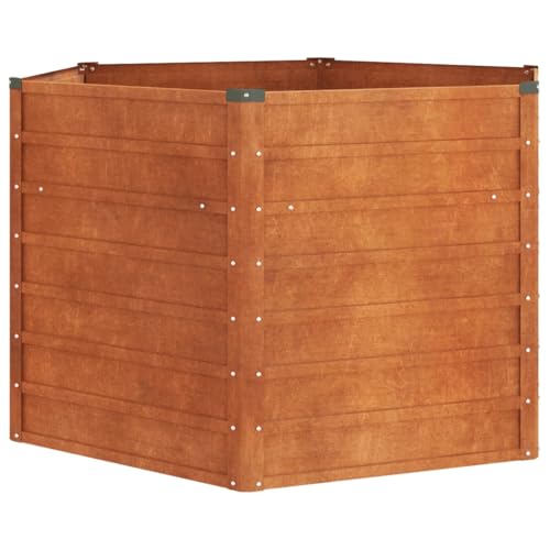 vidaXL Garden Raised Bed Rusty Steel Planter - Large Hexagon 50.8
