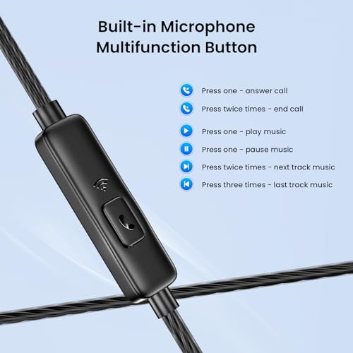 Rayleigh BT2-03 Usb C Headphones With Microphone 3 Pack, Wired Earbuds thumb #3