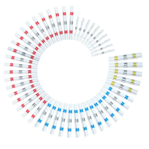 JOYELEC 51 Pièces 4 Tailles 26-10AWG(0.25mm²-6.0mm²) Connecteur Bout à Bout de Fil Thermorétractable Electrique Etanche,Cosses Electriques à Sertir...