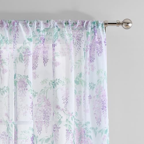 Cortina individual Dreams & Drapes de gasa blanca para suavizar la luz solar en ventanas bajas 3