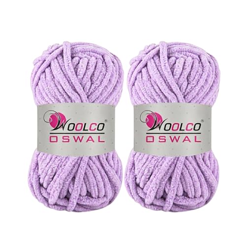 Image of Yankie Chenille Supersoft Velvet Yarn, Plushie & Blankie Yarn for Crochet, Knitting, Amigurumi & DIY Crafts (Lavender, Pack of 2)