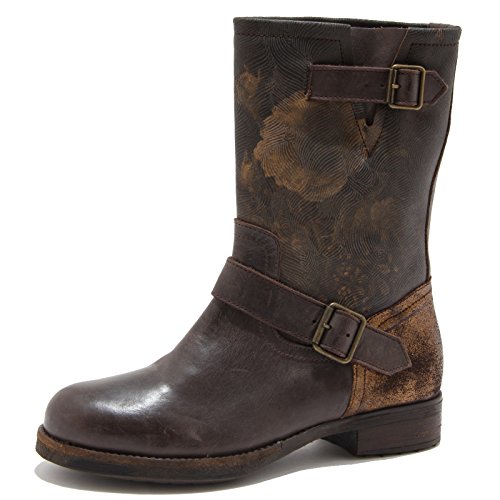 Stivale donna marrone SOVE 02 en cuir confort avec talons mi-hauts