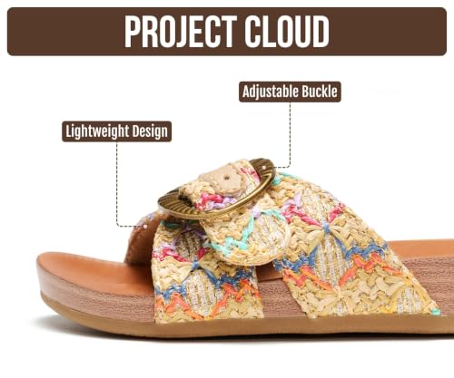 Image of Project Cloud Girls Sandals - Adjustable Buckle Girls Slides with Plush and Soft Insole Kids Sandals - Non-Slip and Lightweight Slides for Kids