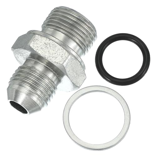 Image of PATIKIL Hex Reducing Nipple Connectors Pipe Adapter 9 /16 inch Male 37 Flare JIC x 3 /8 inch g Male, Pipe Fitting Reducer Nipple Adapter Plated Steel Hydraulic Fitting
