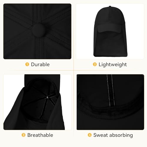 Image of American Trends Mens Sun Hat with Neck Flap, UV Protection Outdoor Flap Hat, Packable Soft Fishing Hiking Gardening Hat