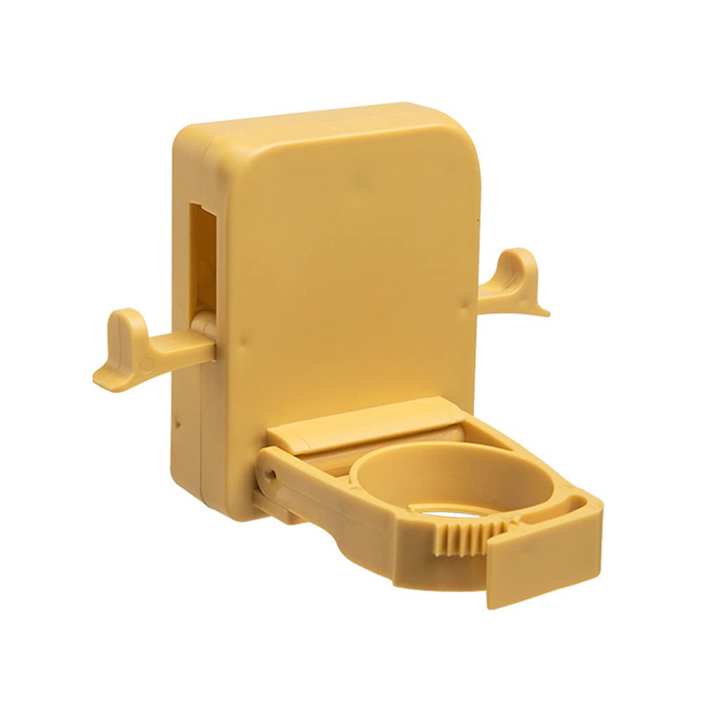 PANGBOER Practical Shower Gel Holder Suitable for Various Shower Gel Bottles 2 Hidden Hooks Store Sundries Save Space Rack Hook Bracket White Yellow