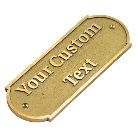 Personalized Your Custom Brass Plaque - Engraved Brass Sign for Business, Office, Door, Wall, Home Decor, Heavy-Duty, Gifts, and Special Occasions Cover