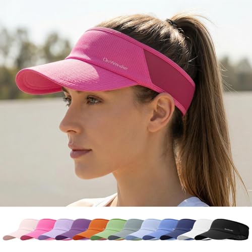 Image of Sport Sun Visor Hat for Women Men - Lightweight Stretchy Polyester Spandex Quick Dry Sweatband Wrinkle Resistant