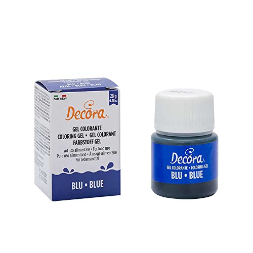 Decora 9600817 Gel Colorante Azul, 28 g, Ideal para Cubiertas y Decoraciones, Crea Colores Intensos y Brillantes, Hecho en Italia
