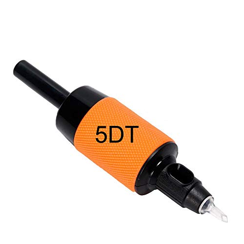 Ahat Tattoo Esterilizado Tubos desechables para tatuajes de 1"25 mm Goma de agarre suave con puntas negras y claras ensambladas Redondas/planas/puntas de diamante(5DT/20Pcs)