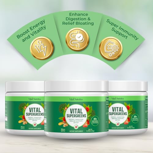 Vital Nutritive Vital Greens - Vital Super Greens Superfood Powder For Energy Boost, Supergreens For Digestion Support, And Immunity - Daily Green Drink Powder With Antioxidants thumb #2