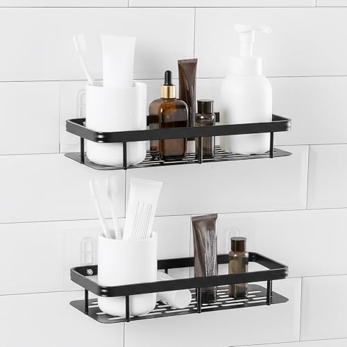 Amazon Basics Self-Adhesive Aluminium Bathroom Wall Shelf | Water...