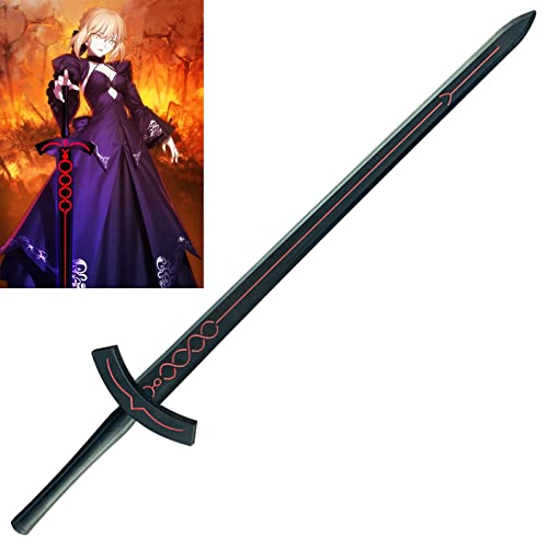 Fate/Stay Night Altria Pendragon/Saber Excalibur Épée, 41.7 Inch en Anime Japonais Cosplay Katana en Bois, Épée de ninja pour Samouraï Combattant Halloween Fête à Thème Déguisement Cover