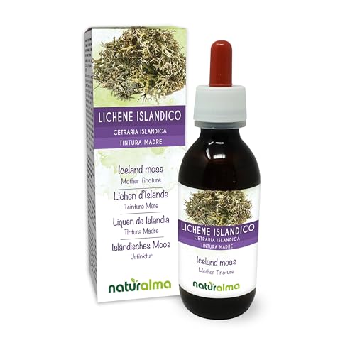 Liquen de Islandia (Cetraria islandica) talo (liquen) Tintura Madre sin alcohol Naturalma | Extracto líquido gotas 120 ml | Complemento alimenticio | Vegano