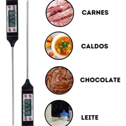 Termômetro Culinário Digital Espeto Tp101 Alimento Cozinha Bebida Quente Carne Bolos Liquido Quente