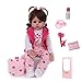 ZIYIUI 24 Pouces 60CM Réaliste Reborn Poupée Fille Fait main Réaliste Poupée avec une petite poupée cerf Cadeaux d'anniversaire et de Noël , âge3 +