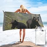 Photo Gallery jtnwec black bears - telo mare ad asciugatura rapida, 150 x 80 cm, in microfibra, senza sabbia, morbido, assorbente, con sacchetto in pvc Photo Gallery jtnwec black bears - telo mare ad asciugatura rapida, 150 x 80 cm, in microfibra, senza sabbia, morbido, assorbente, con sacchetto in pvc