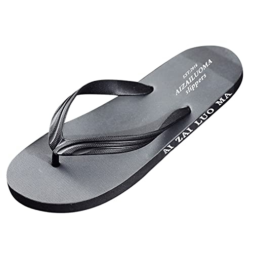 Genérico Chanclas para hombre, tanga de piel, chanclas para hombre, sandalia, playa, hombre, sandalias espartanas, zapatos de verano, hombre, sandalias senderismo, D gris, 44 EU