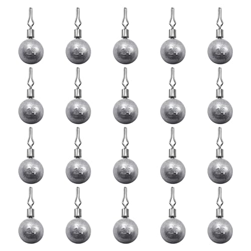 CAMATET 20pcs Lead Fishing Weights Sinkers, Small Drop Shot Weights with Barrel Swivels,1/2 oz...
