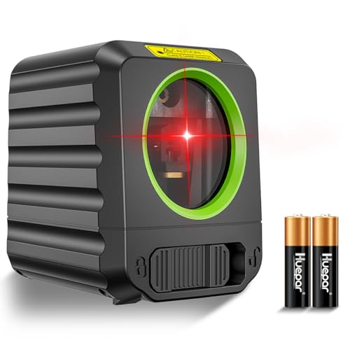 Niveau Laser, Huepar Auto-Nivelant Laser à Ligne Croisée Verticale et Horizontale, Outil Laser d'Alignement 100 Pieds Pour Accrocher des Photos/Application de Bricolage, Batterie Incluse-B011R