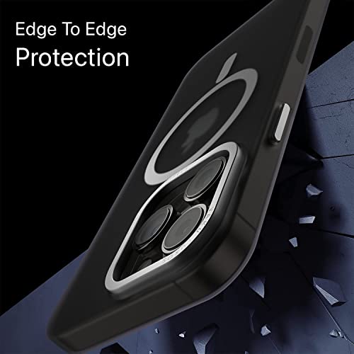 Image of eller sante SAN MagPro Frosted for iPhone 14 Pro Case Cover, 6 Feet Drop Protection, Shockproof, Scratch Resistant, Slim, Thin, Compatible with iPhone 14 Pro MagSafe Back Cover - Black