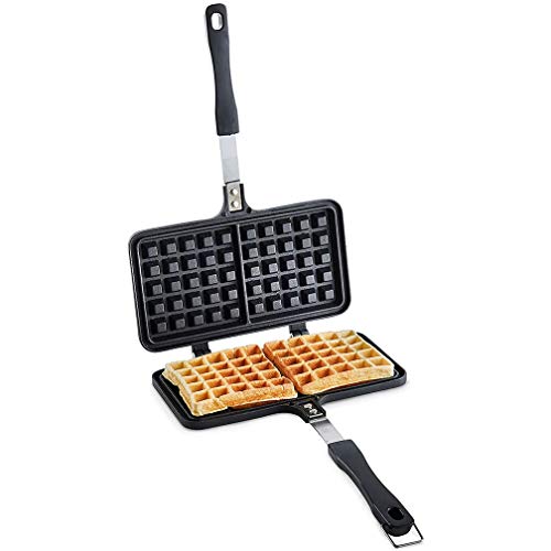 PDFF Stove Top Waffeleisen, 2-Scheiben-Belgische Waffel-Maschine Mit Antihaft-Beschichtung, Bakelithandgriff… – Bild 6