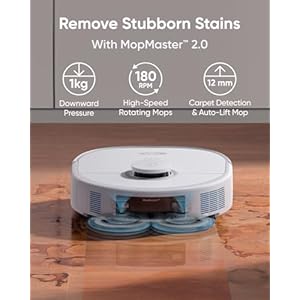 Eufy x10 pro omni robot vacuum and mop combo 8000 pa suction dual mops with 12 mm auto lift and carpet detection ai obstacle avoidance auto mop washing auto drying self emptying white  urban country home decor