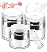 Airless Pump Jars,Travel Vacuum Cream Bottle, Refillable Moisturizer Container Vacuum Bottle,Empt...