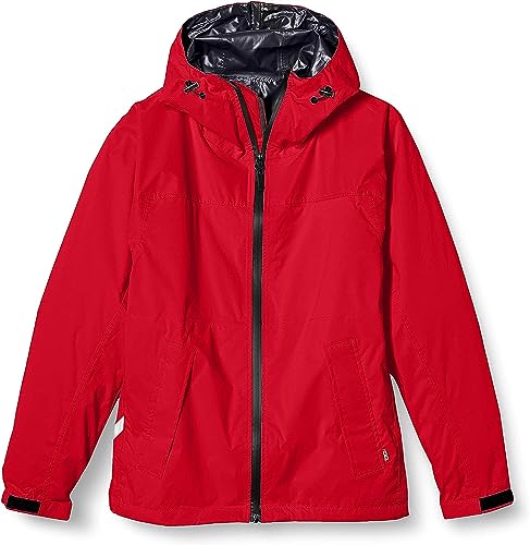 DOQMENT レインジャケット防水 透湿 ストレッチシールドジャケット レッド L