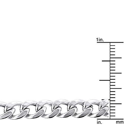 14K White Gold Hollow Miami Cuban Link 6.5Mm Wide 8.5" Long Bracelet With Lobster Claw Clasp #TOP1
