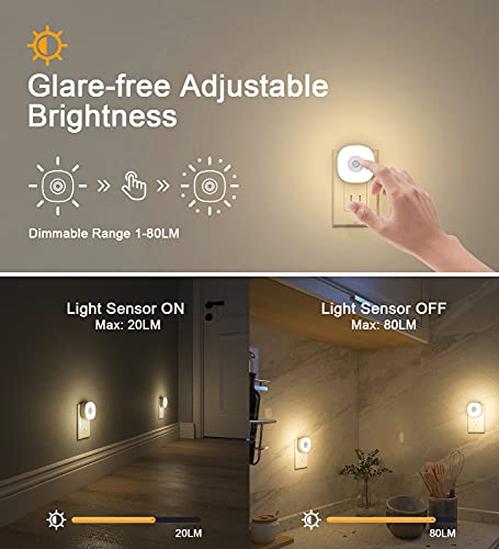 Lyridz Remote Control Night Light Plug In 80Lm Bright Dimmable Led Night Light Warm&Cold White With Timer Dusk-To-Dawn Light Sensor Adjustable Brightness For Bedroom,Hallway,Kitchen,Stairway 2 Pack #TOP1