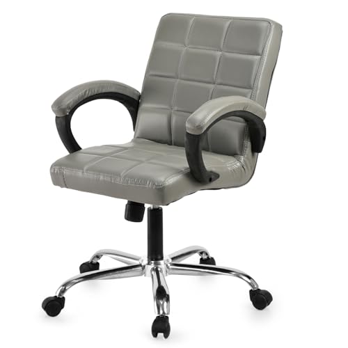 Image of GOYALSON Comfortable Revolving Office Chair Adjustable Swivel Chair with Padded Seat & Backrest for Home Office (1, Grey, Standard)