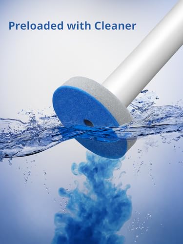 Image of Disposable Toilet Cleaner Wand and Holder Set, Wall Mounted Toilet Bowl Brush Kit with 12 Refill Heads, Hygienic Toilet Cleaning System for Bathroom and RV