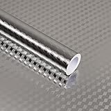 Abyssaly Oil Proof Sticker Self Adhesive Wallpaper Viny Wrap Aluminum Silver Foil 40cm X 600cm Waterproof Sticky Back Plastic Roll for Kitchen Drawer Liners Shelf Liner Cupboard Backsplash