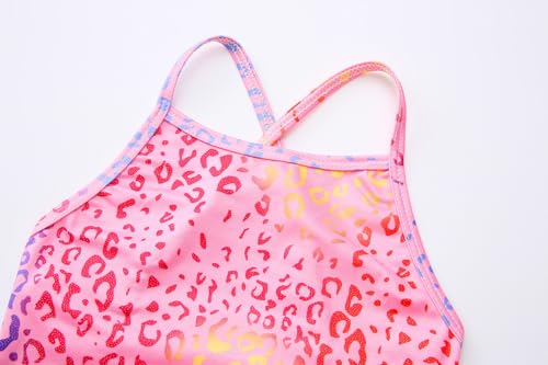Image of Girls' Sparkle One-Piece Swimsuit 4-12Y Adjustable Crossback Straps Shimmer Bathing Suit for Beach Pool