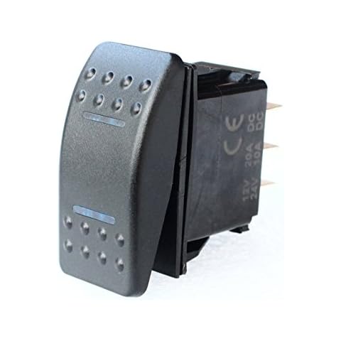 BANDC Marine Boat Car 7 Pins 2 Light Blue Led On-Off-on Rocker Switch Dpdt Waterproof 12v 24v Cover