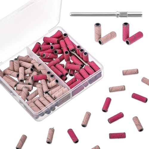 120 cintas de lijado de uñas pequeñas, 240 granos y 180 bandas de lija para taladro de uñas, mini manguitos de lijado, fresa de uñas, puntas de lijado, accesorio para manicura profesional y pedicura