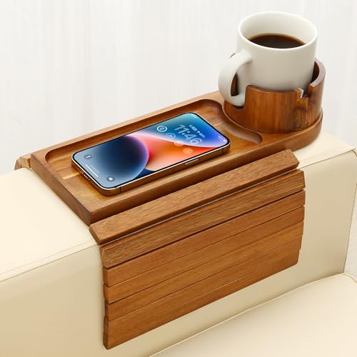 BAMTRAY Couch Cup Holder Tray, 15.75