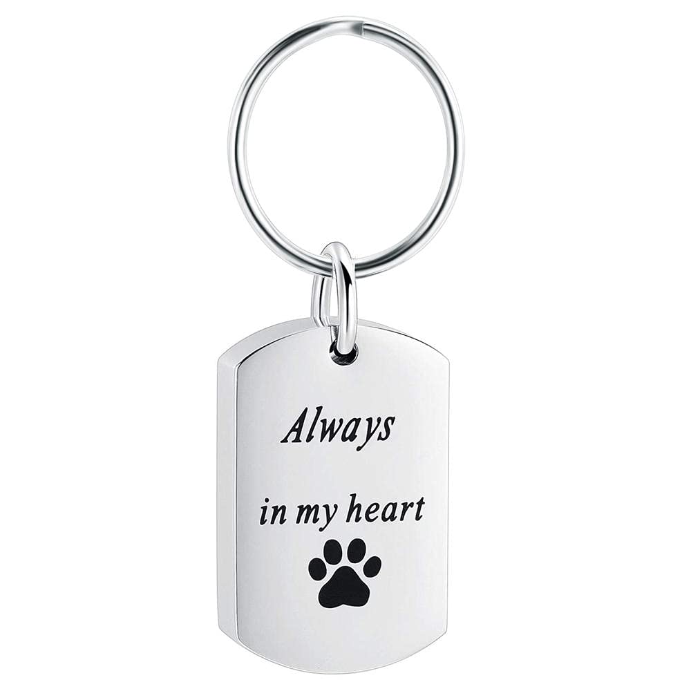 Gedenkanhänger Urne Urne Edelstahl Haustier Feuerbestattung Schlüsselanhänger Pfotenabdruck Souvenir Urnen Für Hunde-/Katzenschmuck