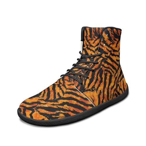 Image of Fashion Print Womens Mens High Top Barefoot Sneakers Flat Shoes
