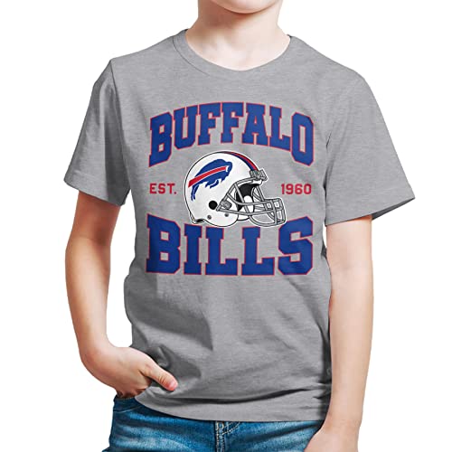 Junk Food NFL - Buffalo Bills - Team Helmet - Officially Licensed Youth Short Sleeve Fan Tee for Boys and Girls