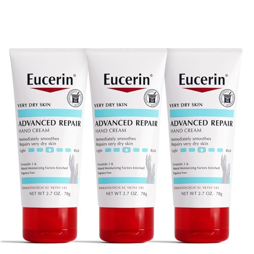 Eucerin Advanced Repair Hand Cream – Fragrance Free, Hand Lotion for Very Dry Skin – 2.7 Ounce (Pack of 3)