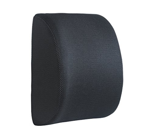 DG SPORTS Lumbar Support Back Cushion with 3D Ventilated Mesh Back Support Cushion - Reduces Lower Back Pain,Good for ffice Chair, Car Seat, Provides Lumbar Support - Fits Most Chairs (Black)