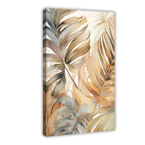 Toile palmier tropical aquarelle 40x61 cm pour salon